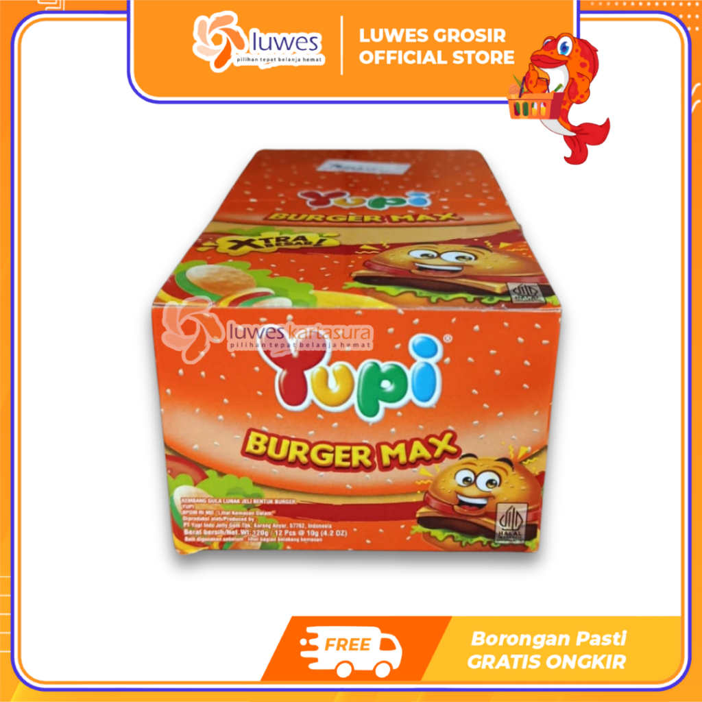 [GROSIR] Yupi Burger Karakter Per Box Permen Yupi Burger Max  Isi 12pcs Murah
