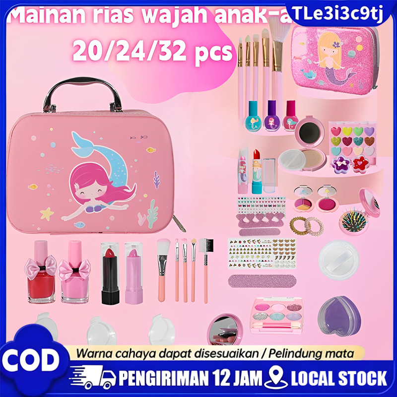 Children Pretend Plays Make Up Kit Set Mainan Make Up Anak Mainan Mekap Anak Perempuan/Kotak rias un