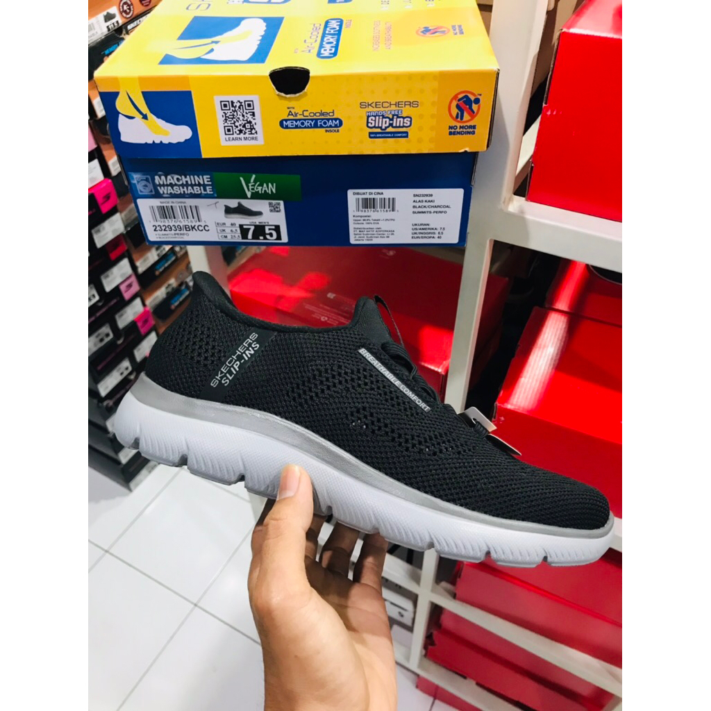 BIG SALE SKECHERS PERFO HITAM [232939] ORIGINAL SEPATU PRIA/RUNNING/LARI/SNEAKERS