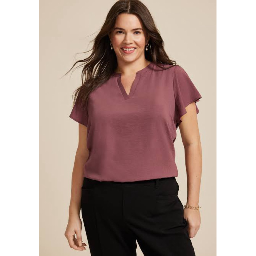 Atwood Flutter Sleeve Blouse by Maurices