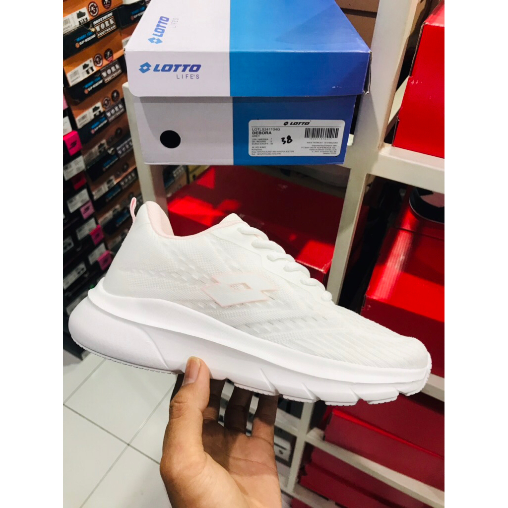 BIG SALE LOTTO ENCHUT [LOTRU344986] ORIGINAL SEPATU WANITA/PUTIH/RUNNING/LARI/SNEAKERS