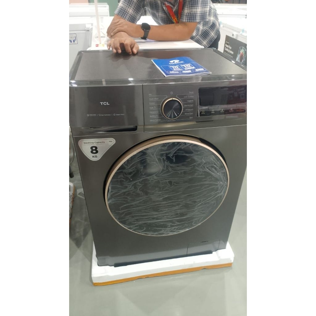 TCL MESIN CUCI TWF85-P11DG 1 TABUNG - FRONT LOADING INVERTER P11 8 KG