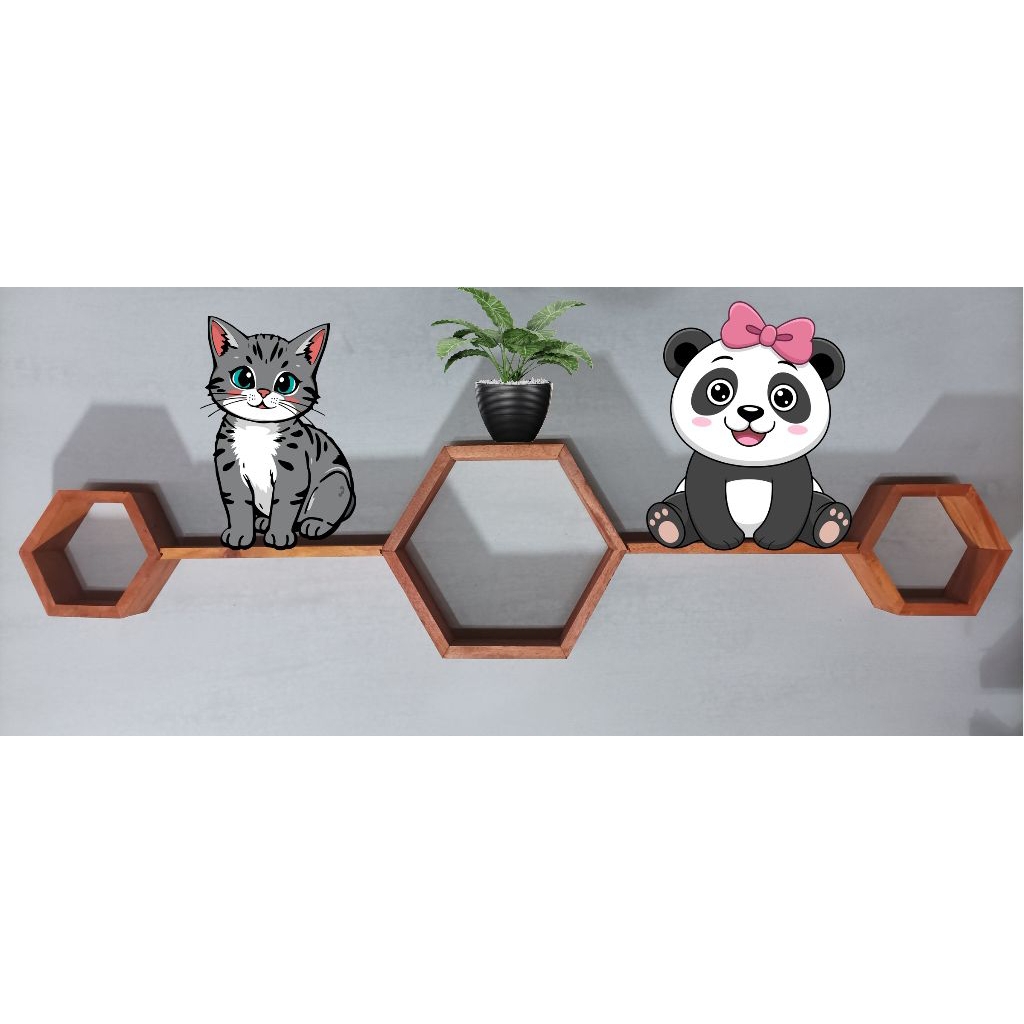 RAK DINDING HEXAGONAL/ RAK DEKORASI DINDING/ HIASAN DINDING/ AESTHETIC