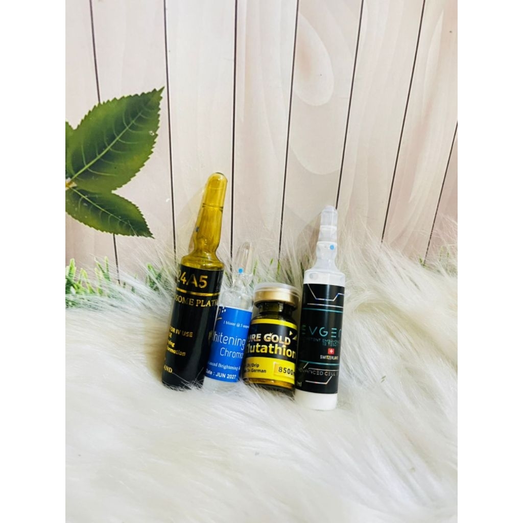 eceran evgenis stem cell + slc platinum + whitening booster + pure gold 1 paket slc boster pure evge