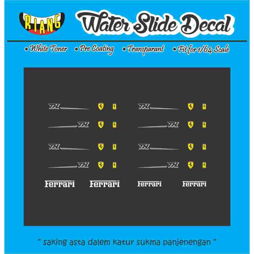 Decal Waterslide Hot Wheels Ferrari F40 Competizione Super Treasure Hunt / STh