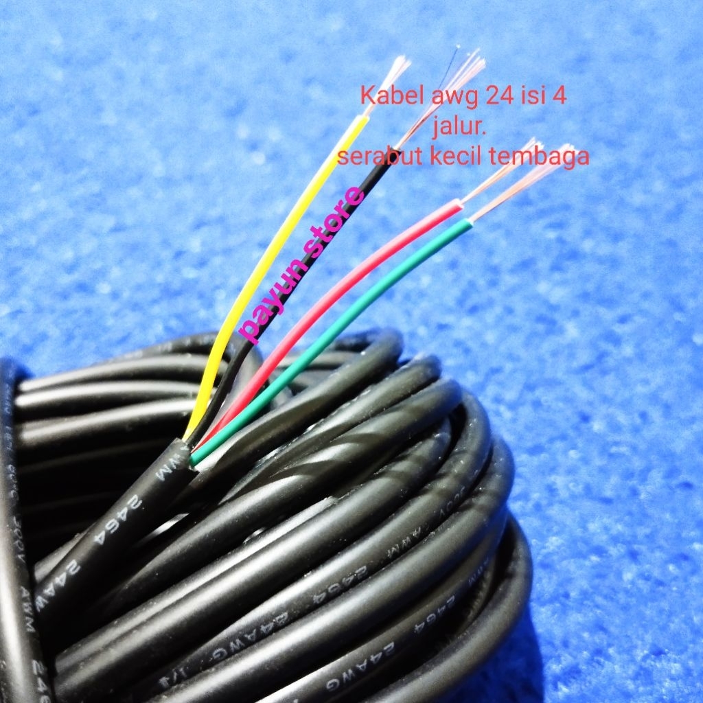 Kabel AWG 24 Isi 4 / Kabel AWG24 ISi 4 Jalur Jual Per 5 Meter
