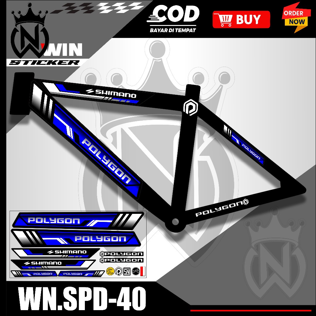 NEW Stiker Striping sepeda POLYGON BMX glossy lentur anti air Variasi WN.SPD-40