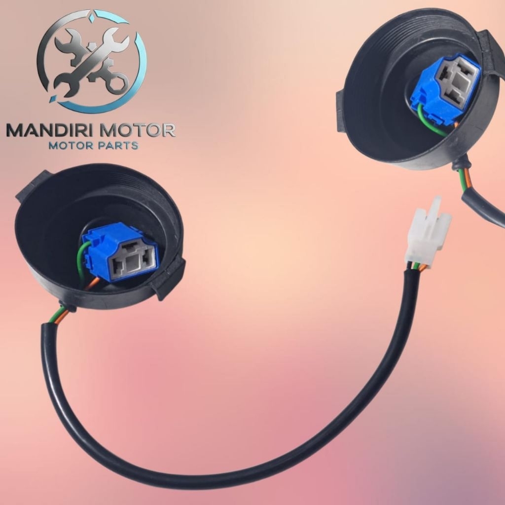 FITING LAMPU DEPAN KLX SOKET H4 HITAM ,KERAMIK