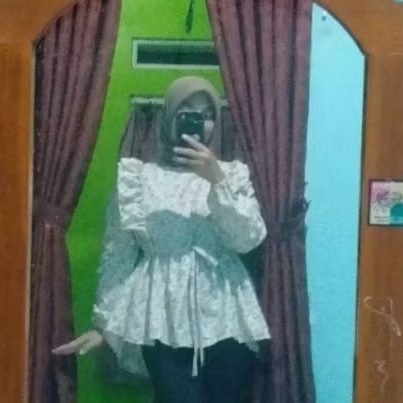 blouse lengan panjang motif bunga