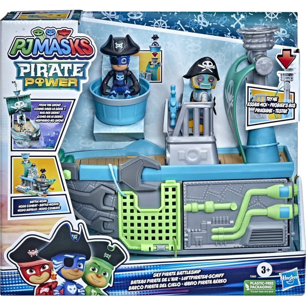 PJ masks sky pirate battleship figure playset original