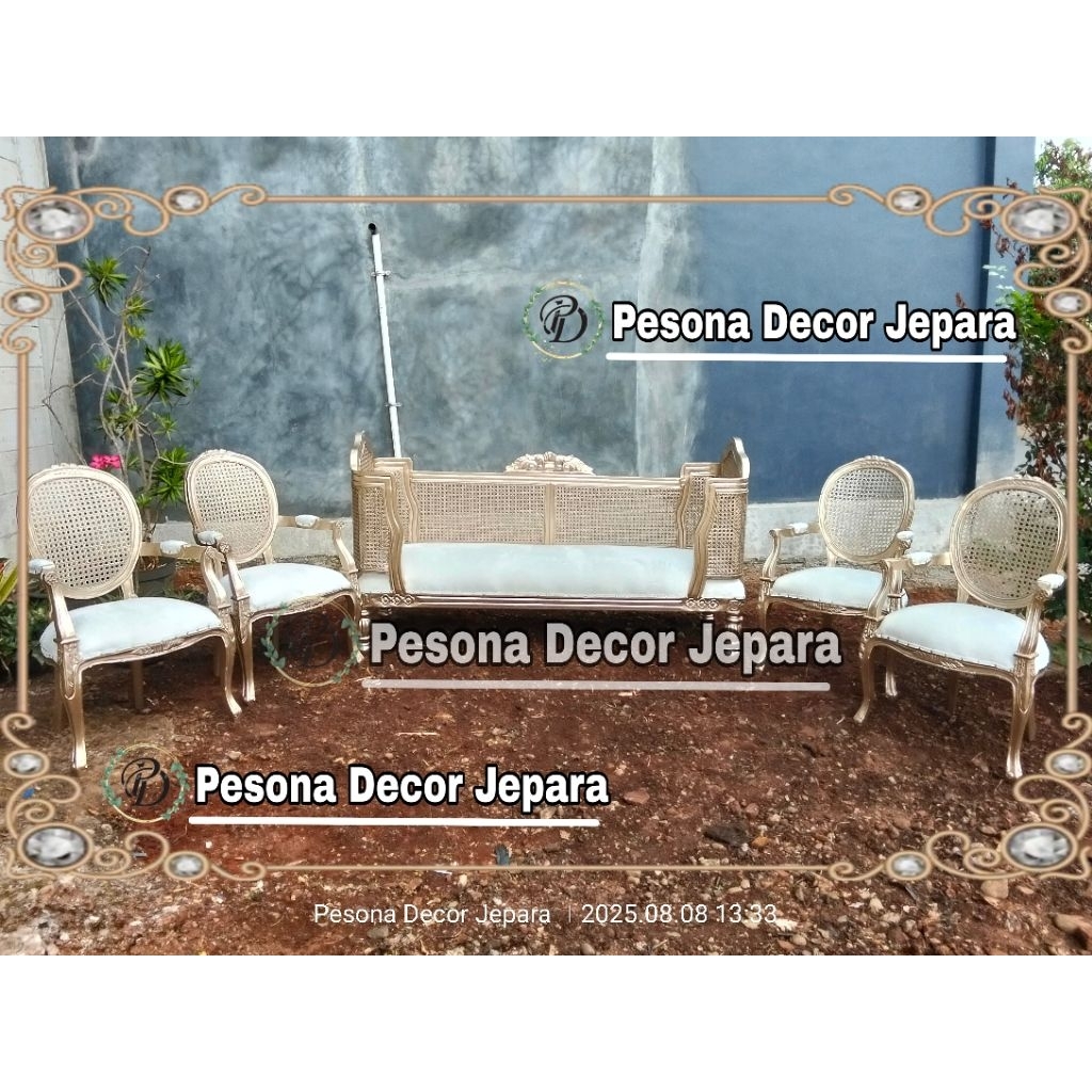 Kursi pelaminan / Kursi pelaminan doyok / Kursi rotan / Sofa pelaminan