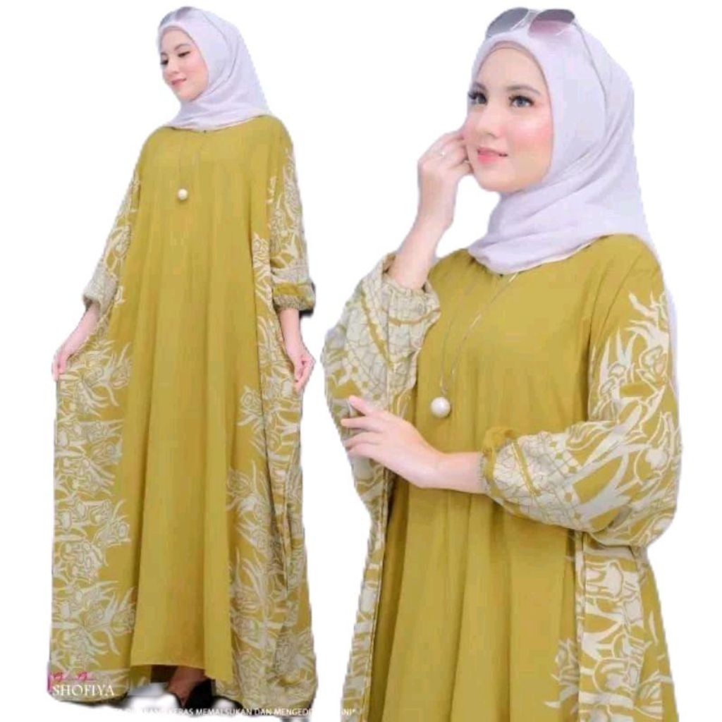 Grosir Gamis Kaftan Githa Terbaru 2025 Bahan Rayon Ld 180 Pb 140 Jumbo