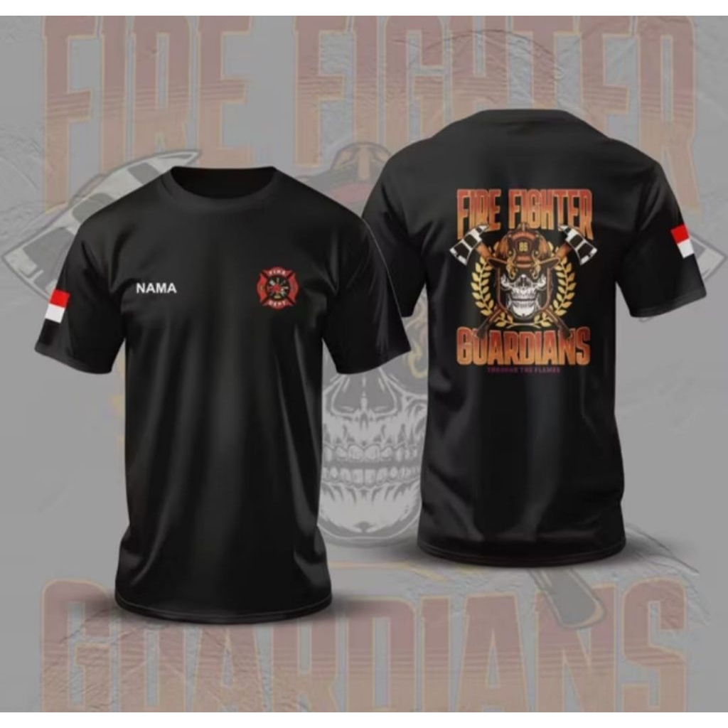 Kaos T-shirt - Fire Fighter Guardians - Kaos Distro unisex