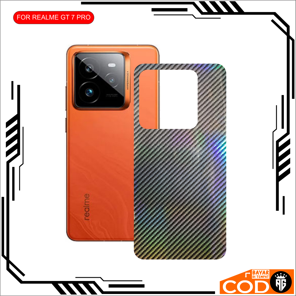 PROMO Graskin Carbon REALME GT 7 PRO Terbaru Anti Jamur Pelindung Belakangan HP