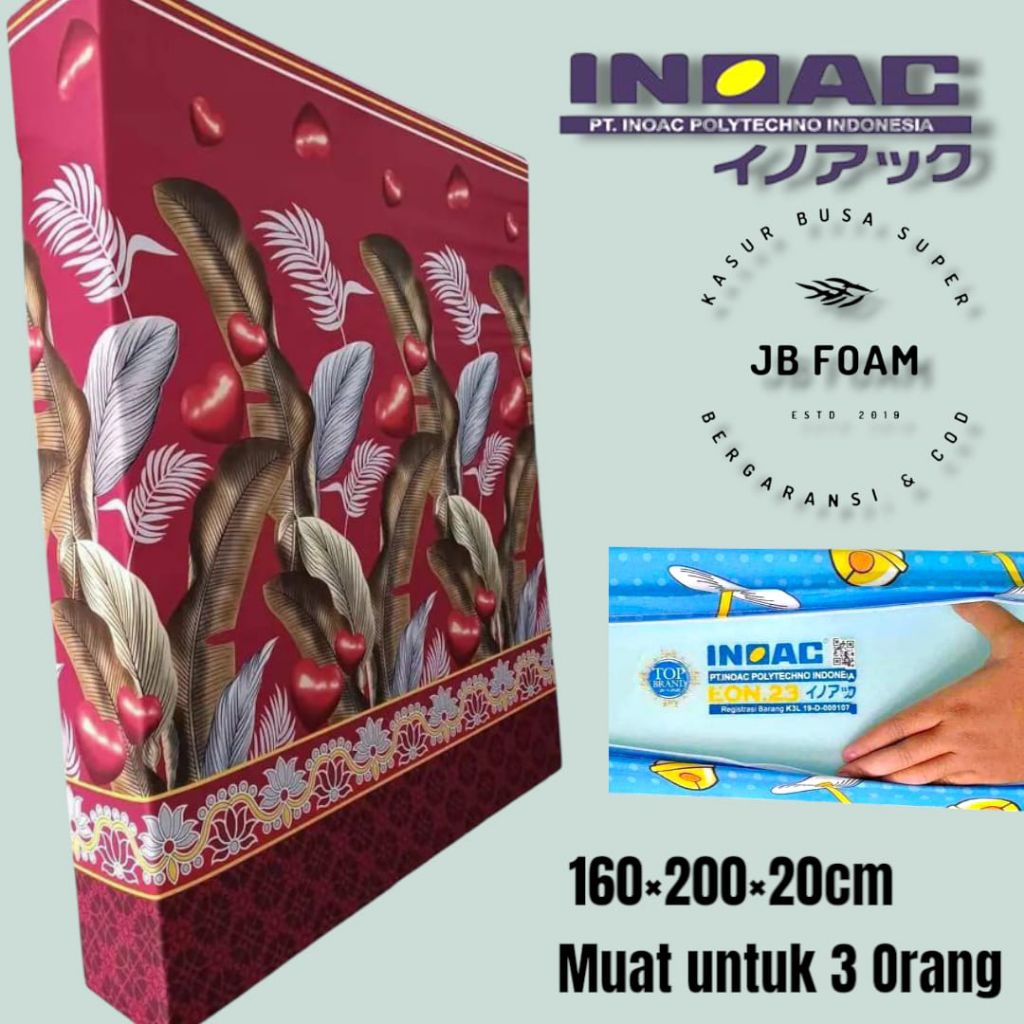 Kasur Busa Inoac Eon LG D23 160 x 200 tebal 20 cm Queen Size Garansi 10 Tahun