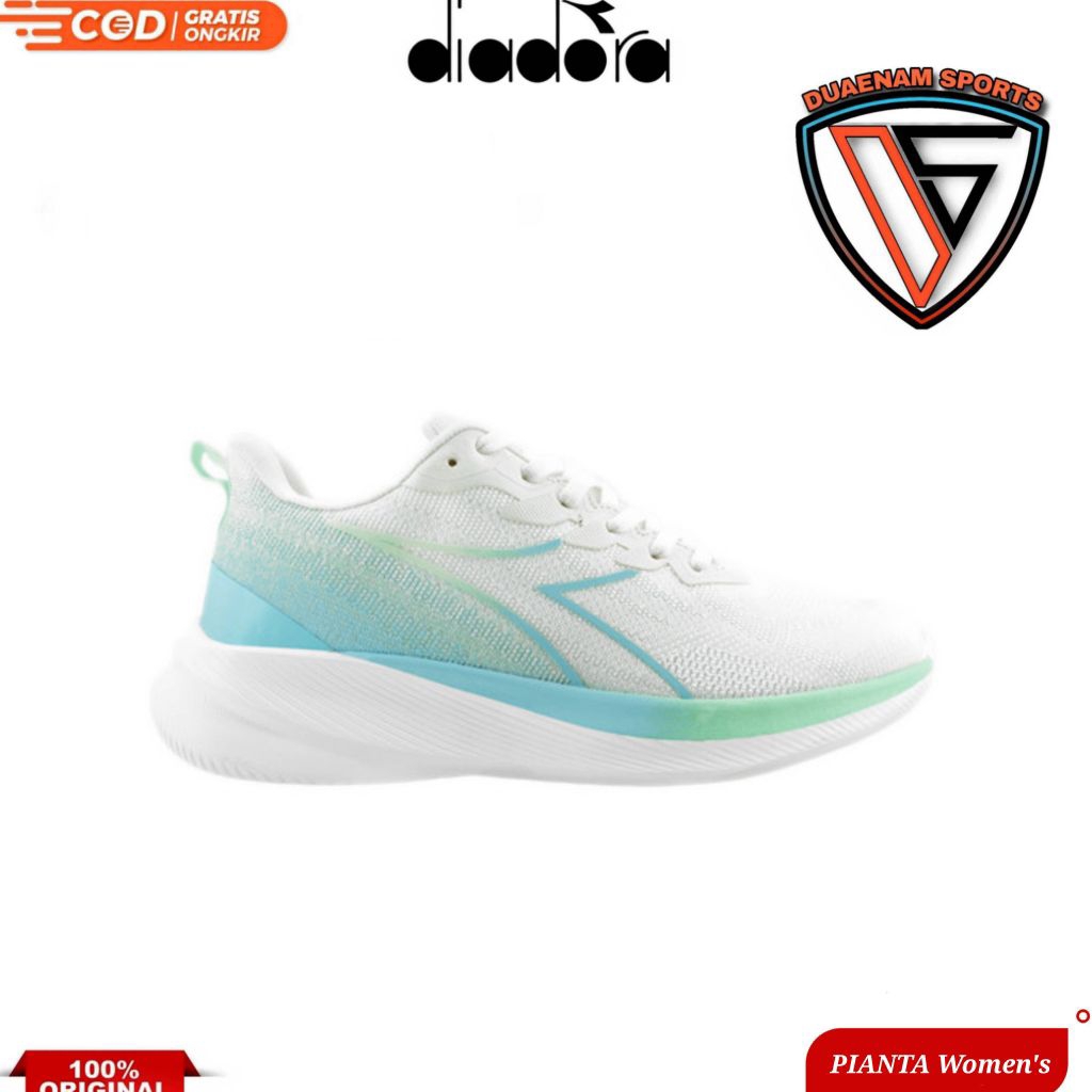 SALE DIADORA PIANTA WOMEN'S RUNNING SHOES- WHITE BLUE