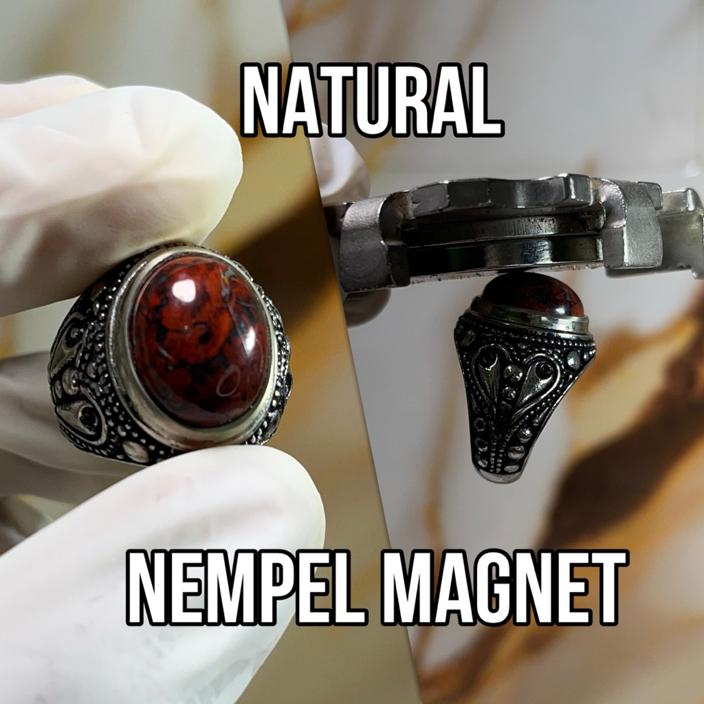 cincin badar besi merah natural asli