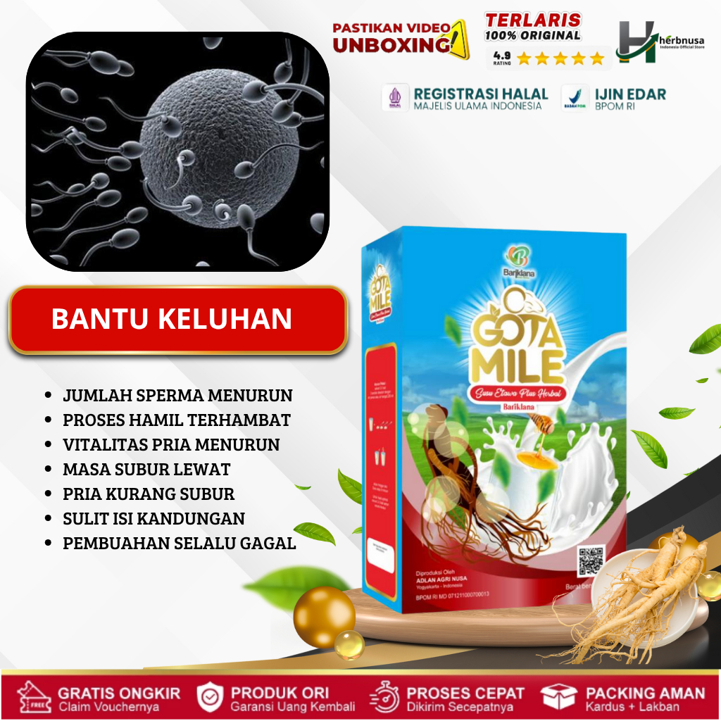 GOTAMILE PROMIL PRIA DAN WANITA, VITAMIN UNTUK MENINGKATKAN SPERMA, SPERMA KENTAL, SPERMA SEHAT, PEN