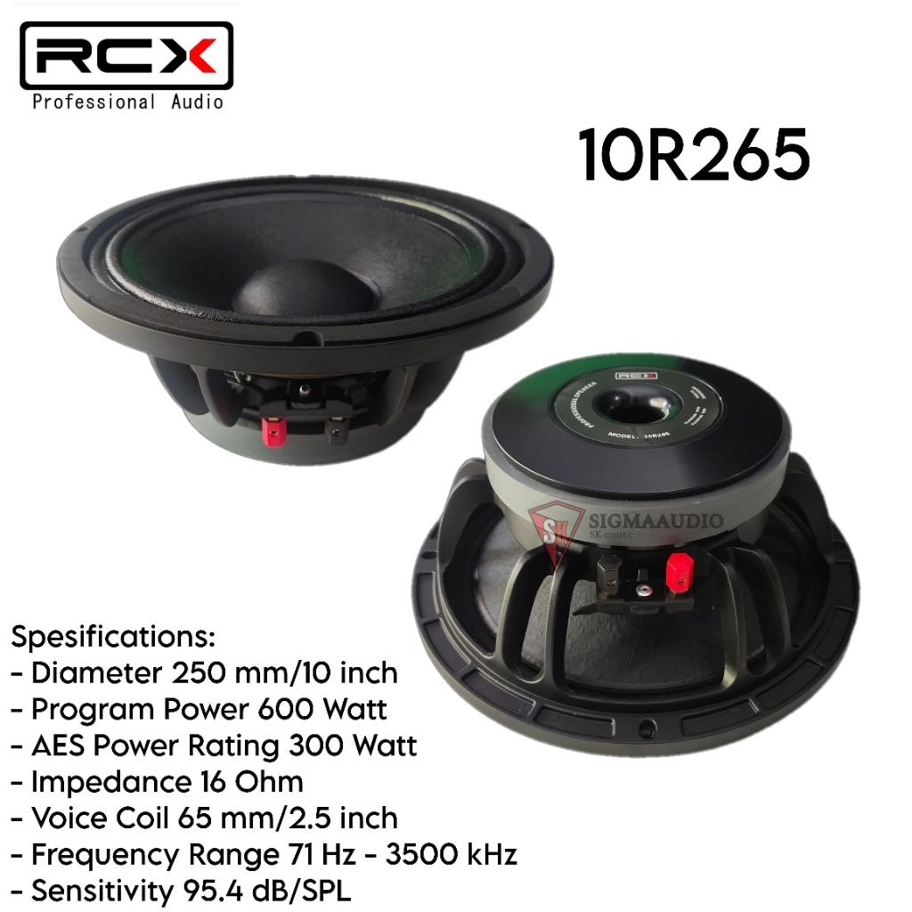 RCX 10R265 Speaker Komponen 10 Inch 600 Watt