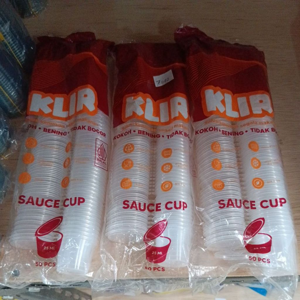 Thinwall Sauce Cup Klir 25ml isi 50 pcs
