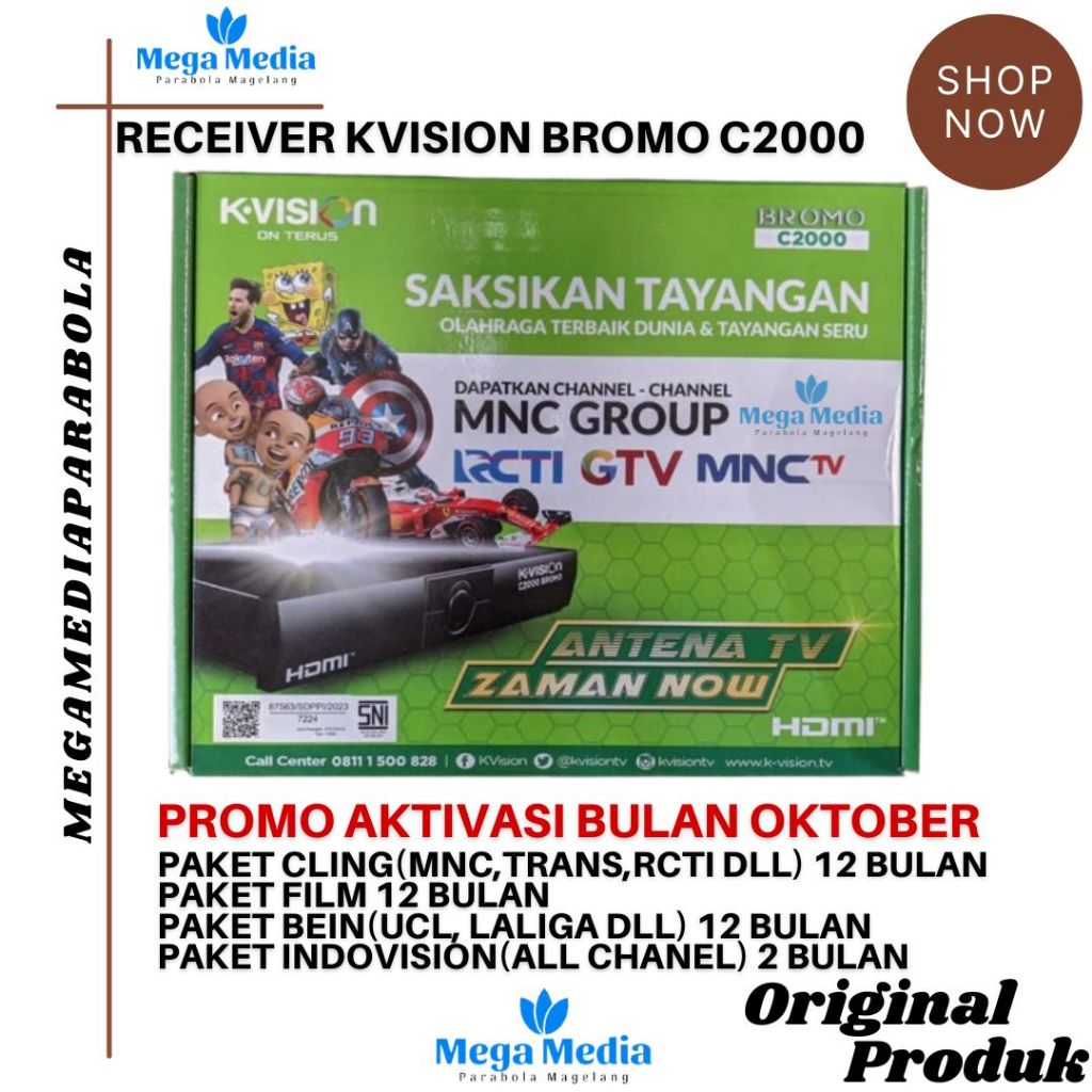 Receiver K-Vision Bromo C2000 Bisa Untuk Parabola Jaring C band Dan Mini Ku Band
