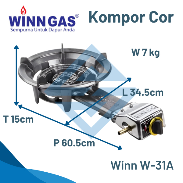 Winn Gas W31A Kompor Cor Semawar Kompor Restoran Tekanan Rendah W-31A