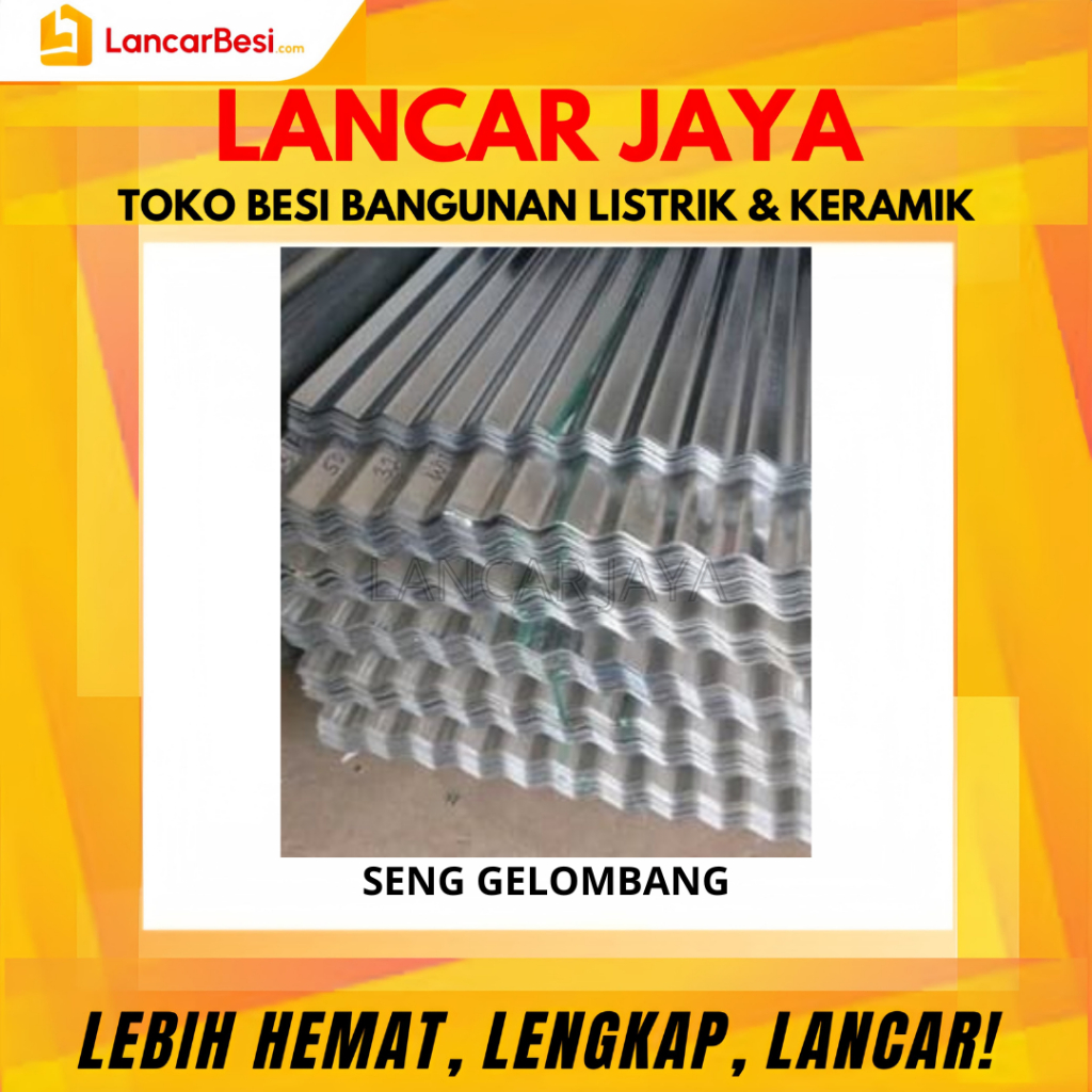 Seng Gelombang 0.25mm 180cm | 210cm | 240cm | 300cm Hanya Untuk Area Jogja & Sekitarnya