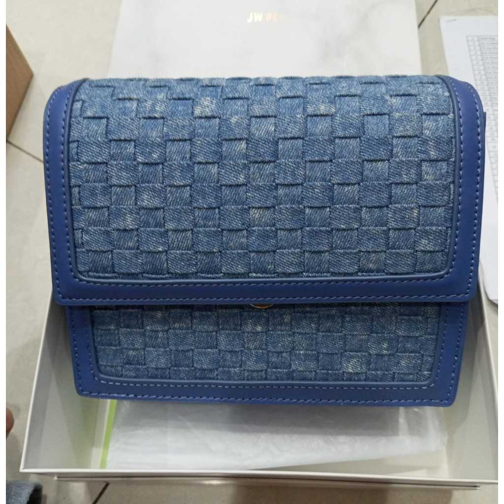 JW PEI Mini Flap Bag - Blue Denim Weave (DEFECT)