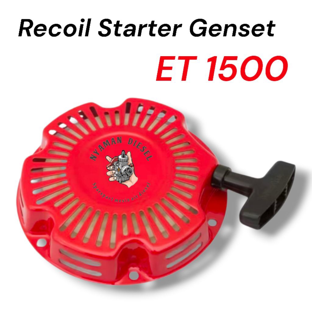 Recoil Starter Assy ET 1500 / Recoil Starter Genset Plat Besi ET 1500