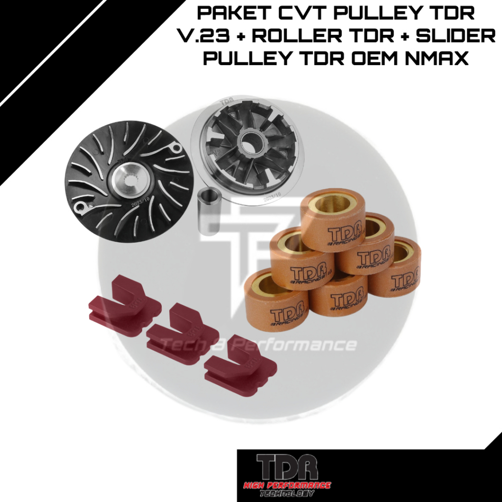 Paket CVT Pulley TDR V.23 + Roller TDR + Slider Pulley TDR OEM NMAX