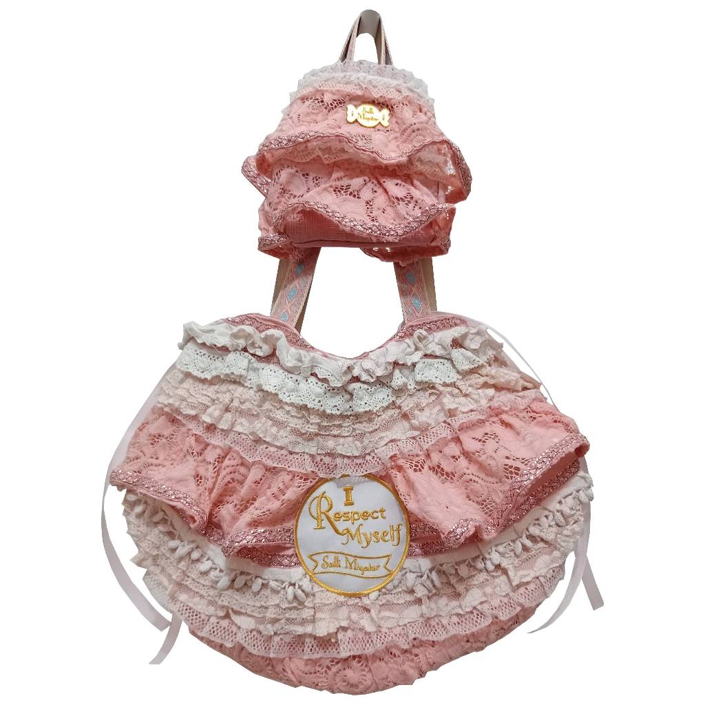 Salli Miyatar Vintage Heart Pink Tote Bag Tas Super Heavy Duty VIP One of a Kind Designer's Bag