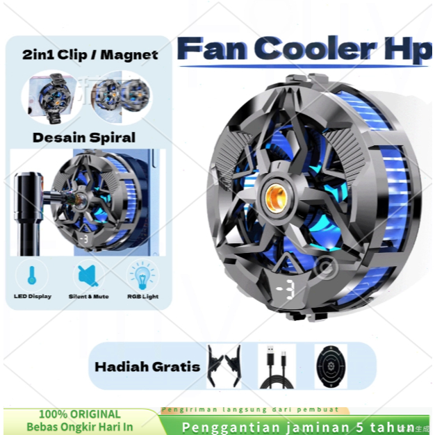 (COD/Gratis Ongkir) X88 Pendingin HP Gaming Cooler Fan RGB Lampu Magnetik Digital Display Ultra Quie