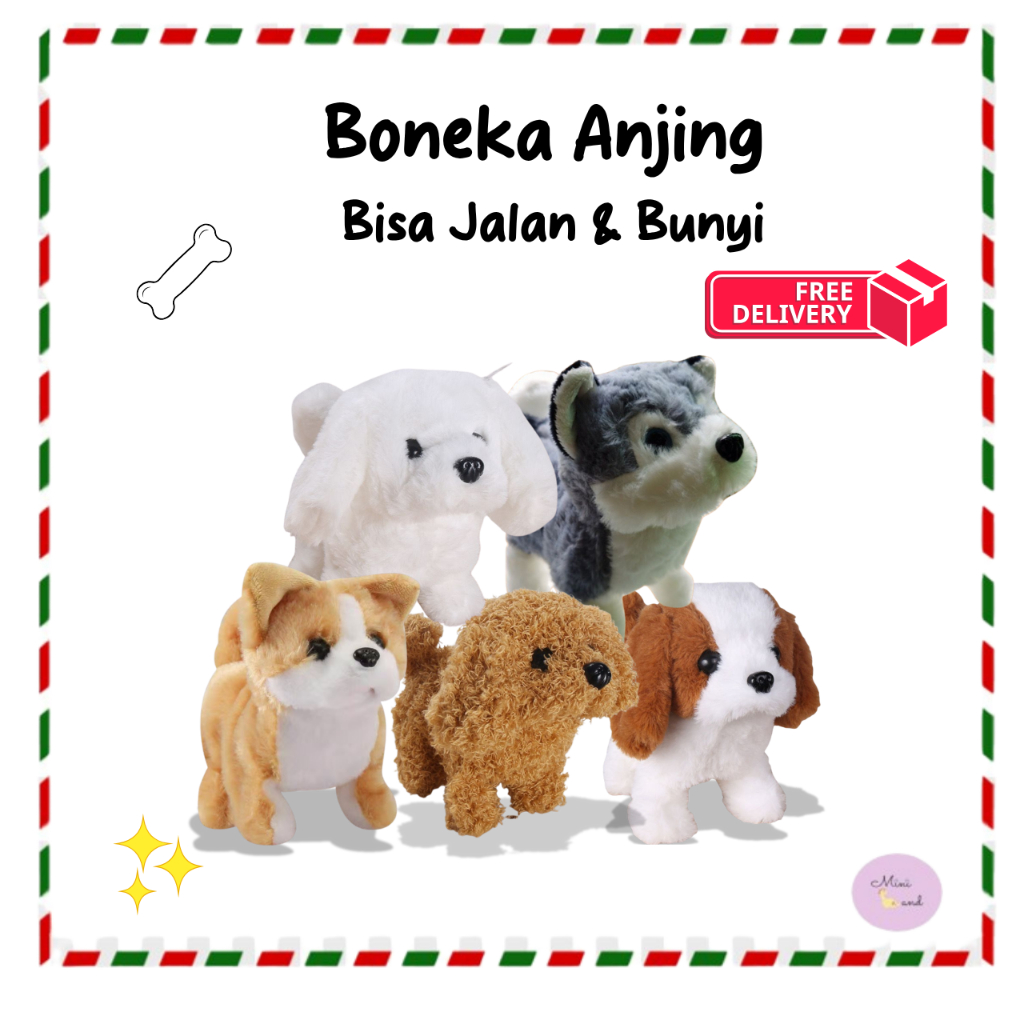 Boneka Anjing Jalan & Bunyi | Mainan Elektrik Anak Bisa Bergerak & Berbunyi | Mainan Hewan Peliharaa