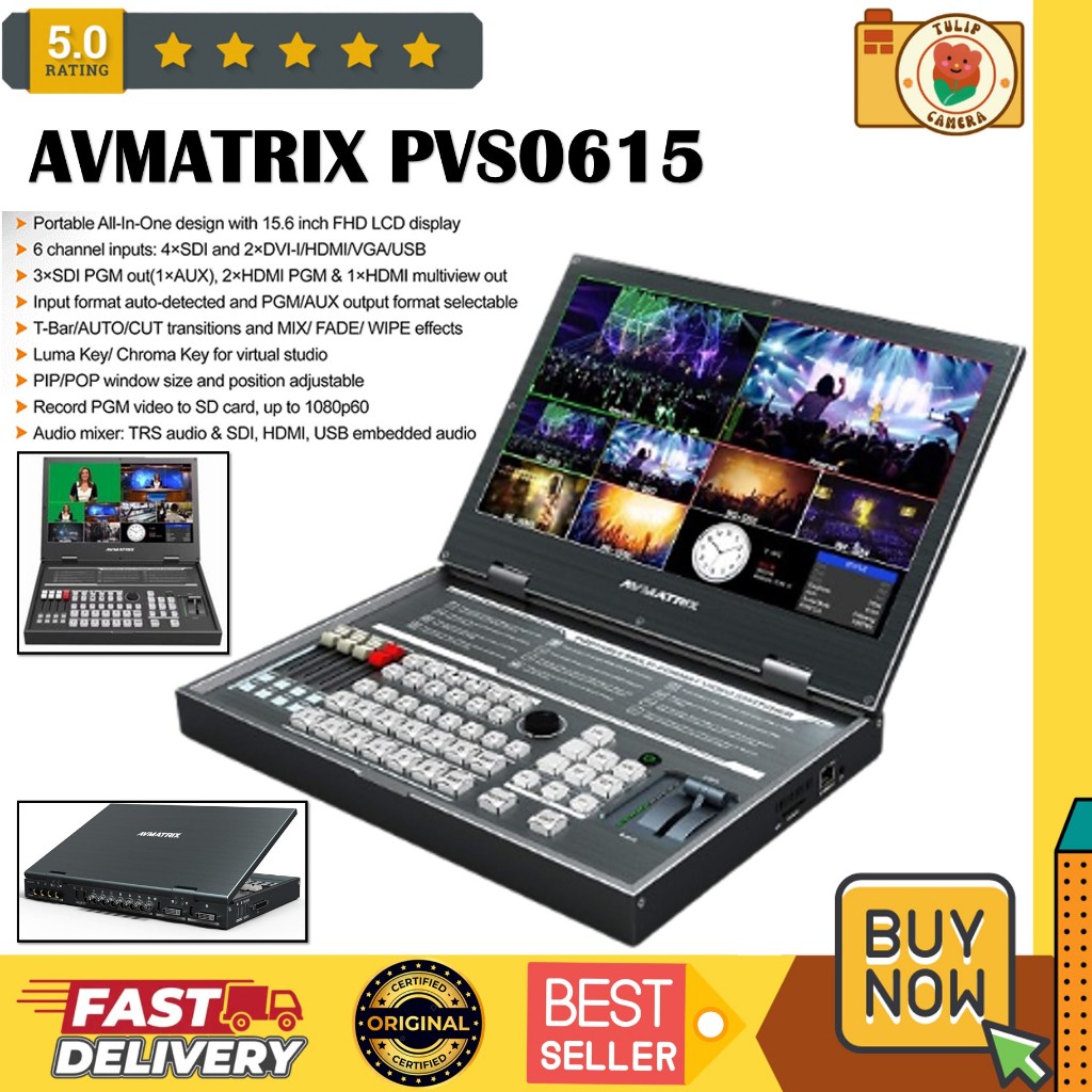 Avmatrix PVS0615 portable 6-channel video switcher