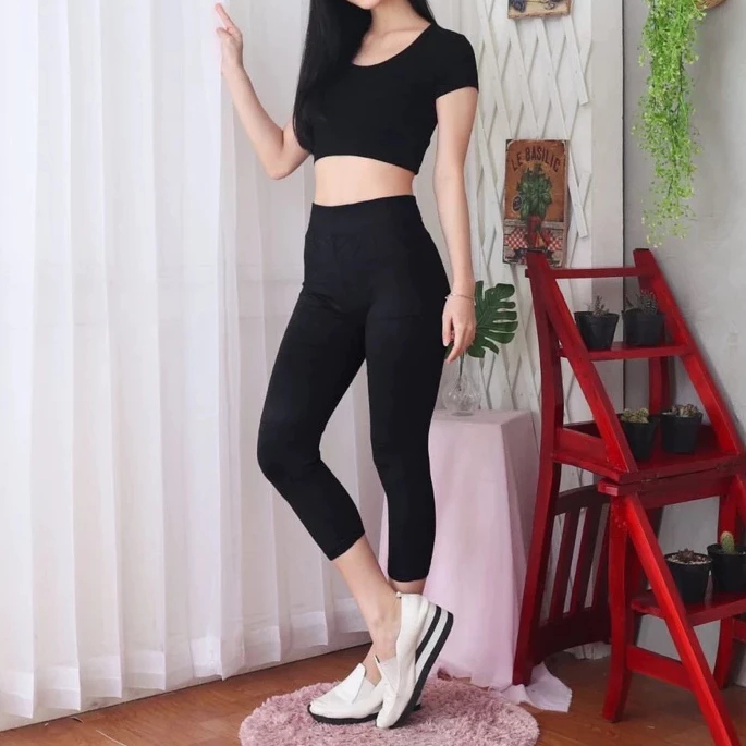 CELANA LEGGING BEBE 7/8 CELANA WANITA LEGGING JUMBO 3/4 MATT KAOS RAYON SPANDEX