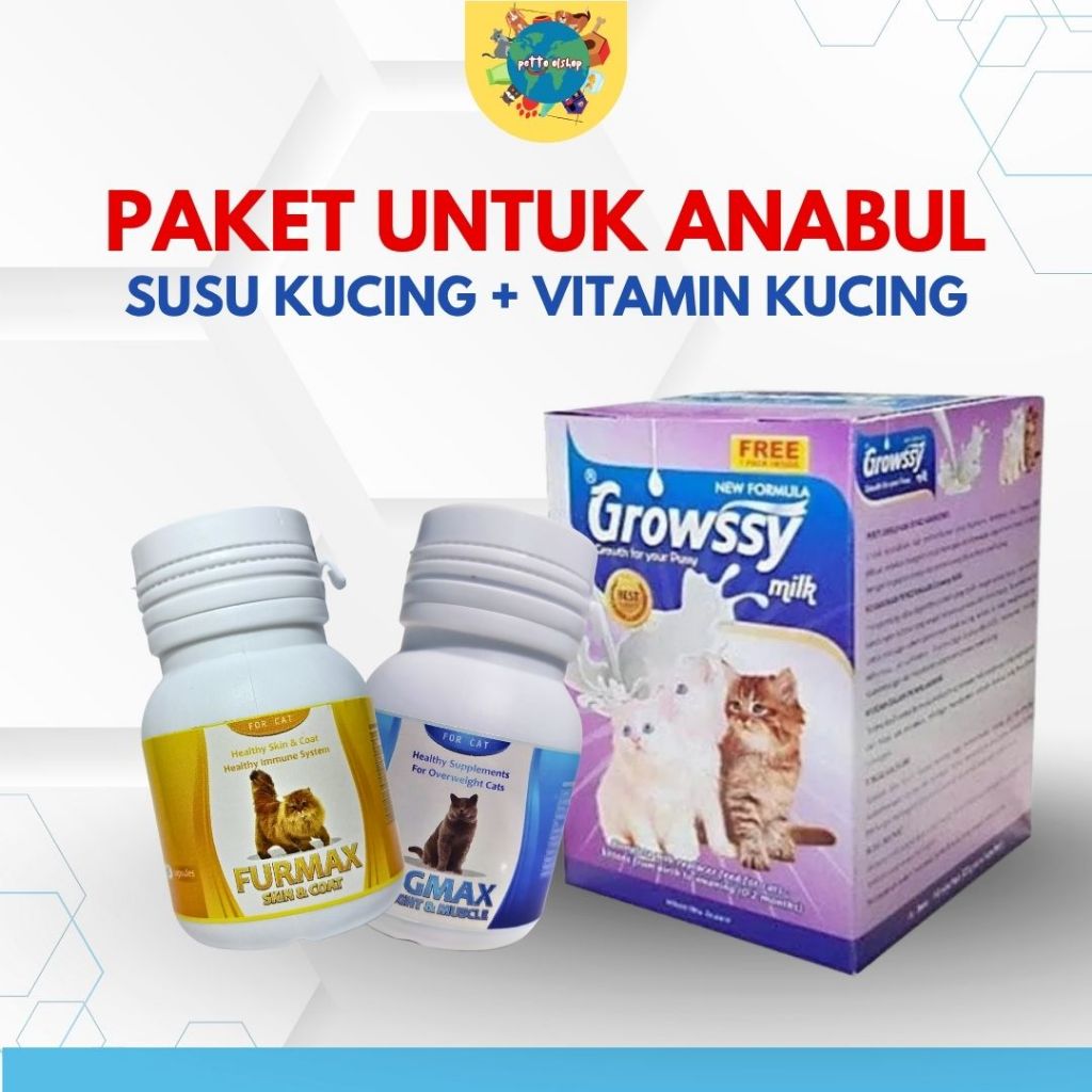 Paket Susu Anak kucing dan Vitamin kucing Penggemuk Kucing dan Vitamin Bulu Kucing