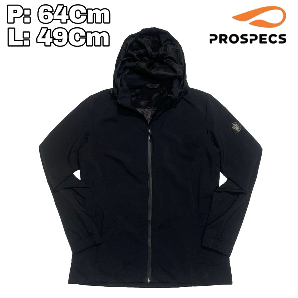 J03 Jaket Outdoor Waterproof Prospecs Blocktech  Tahan Air Hitam Repellent Hiking Pendaki Gunung