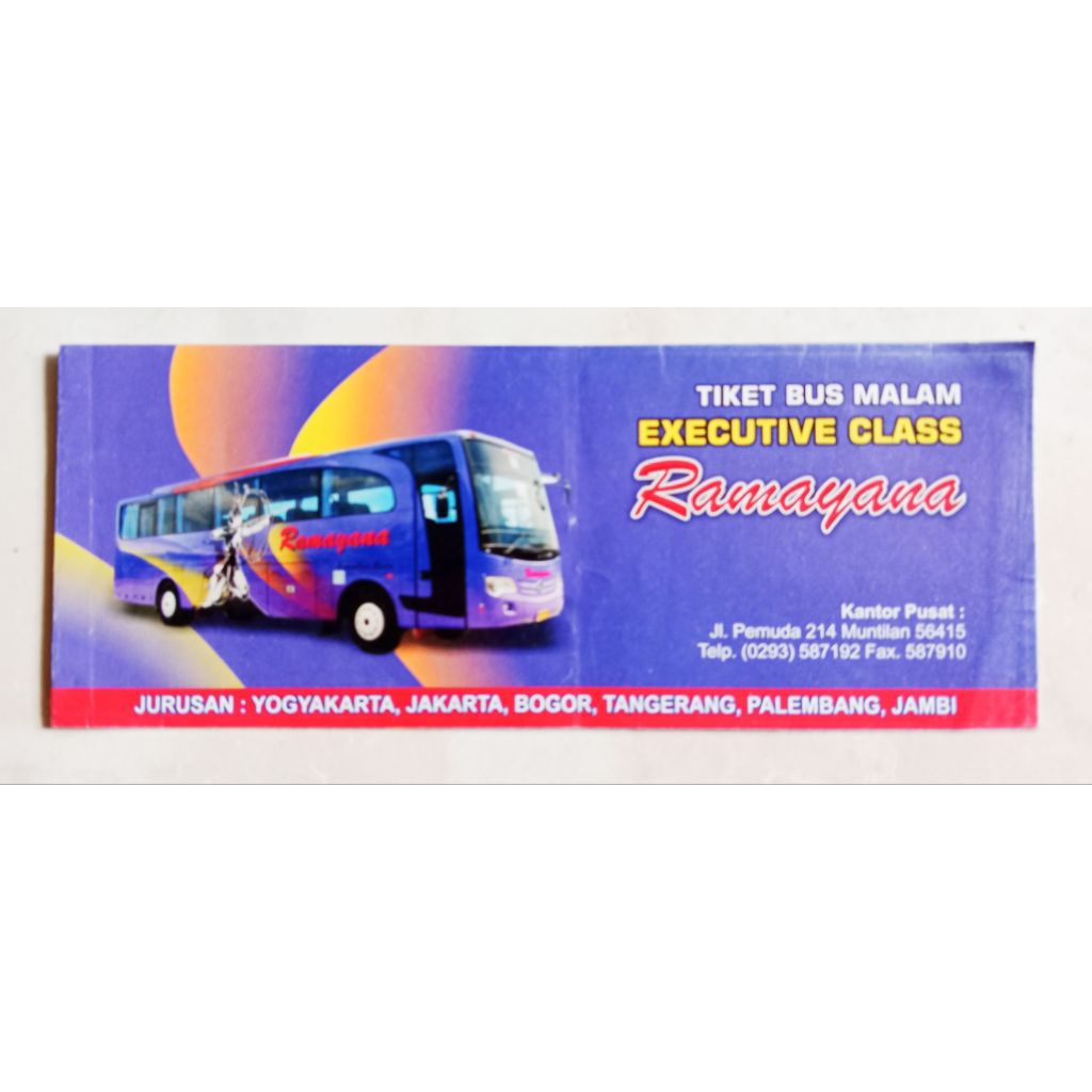 Tiket bis / bus jadul lawas