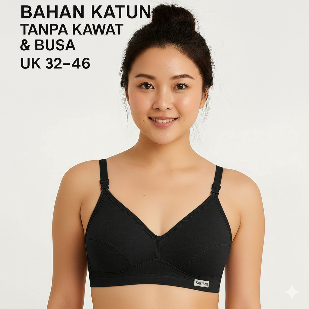 Bra Wanita Tanpa Kawat Tanpa Busa BH Cewek Remaja Dewasa Sehari-hari Tidur Santai Olahraga