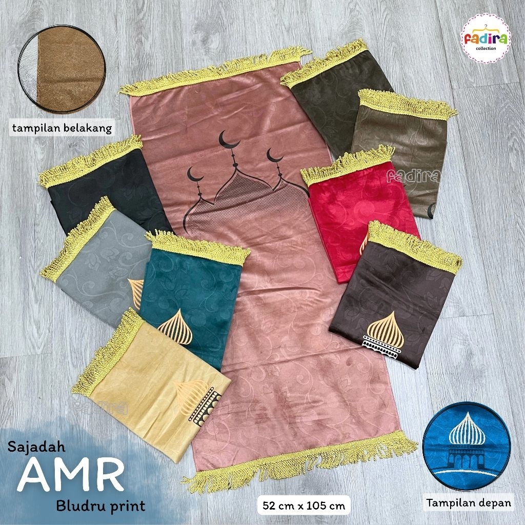 Sajadah AMR Bludru/Sajadah Polos Motif/Sajadah Travelling/Sajadah Aesthetic/Sajadah Seserahan