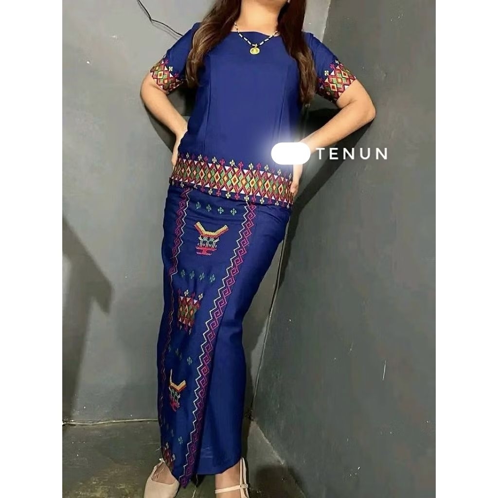 BAJU STELAN ROK BORDIL KAIN OXFORD TENUN WANITA