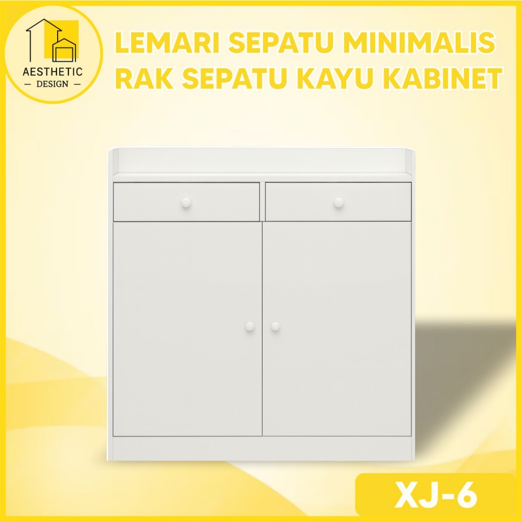Rak Sepatu Kayu Rak Sepatu Lemari Sepatu Tertutup Kabinet Sepatu Minimalis Rak Susun XJ-6