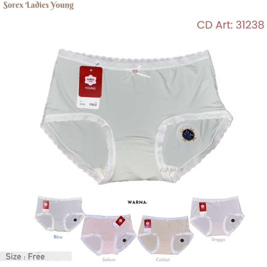 SOREX CD Young Fashion Midi Wanita Seamless Free Size ( Fit To M - L ) CD 31238 PER 3 PCS WARNA RAND