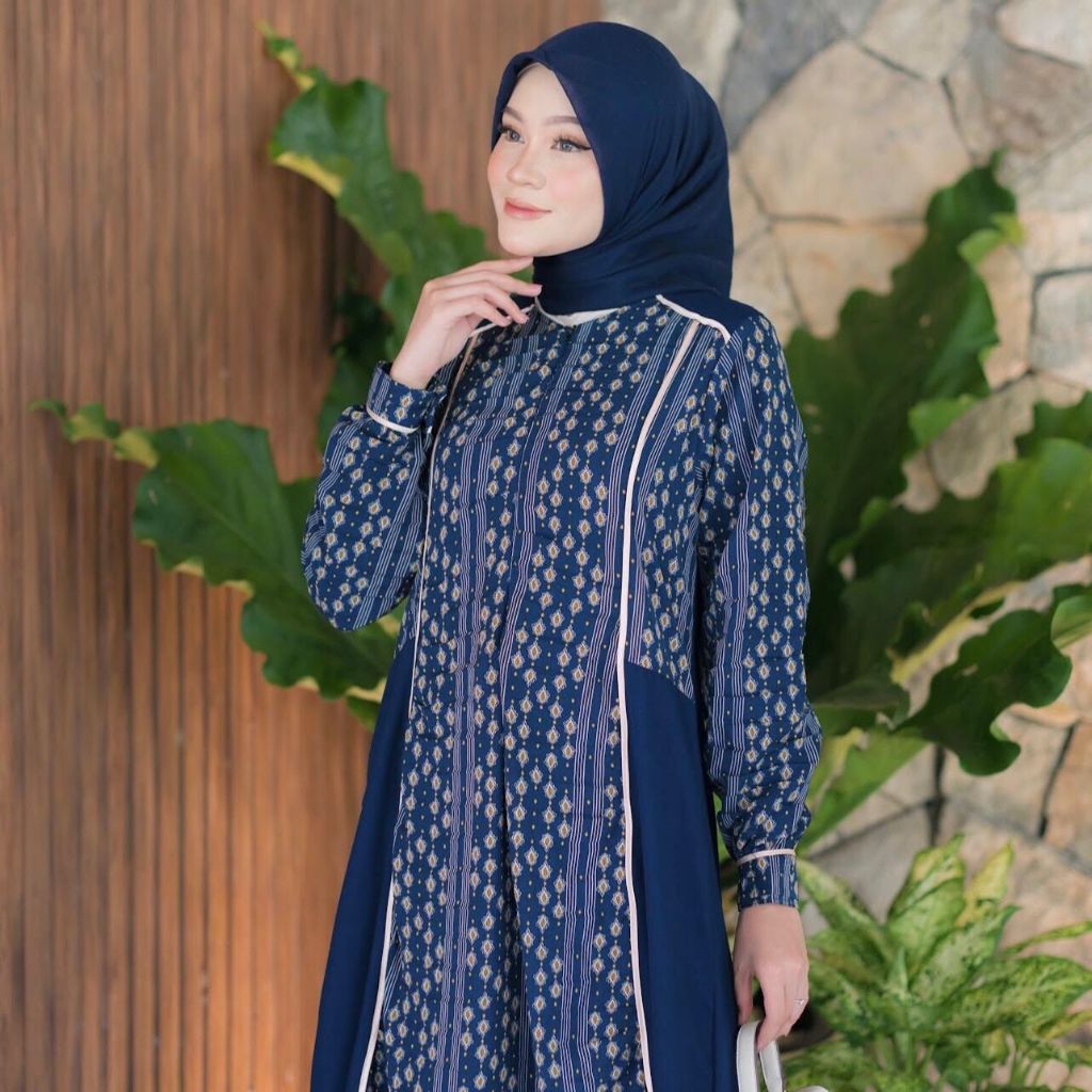 Rahima dress - gamis wanita bahan premium slim look BUSUI FRIENDLY