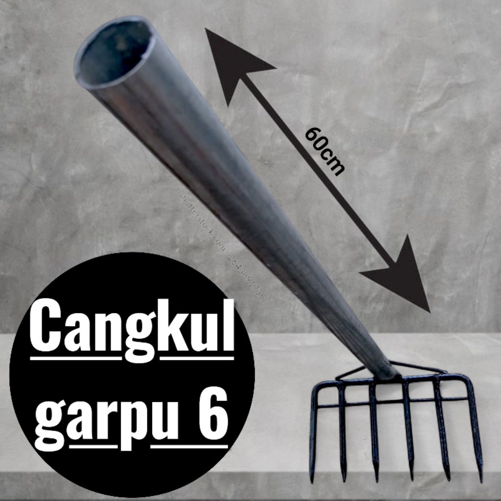 [COD] GARUKAN RUMPUT 6 GIGI BAJA / garukan tanah /garukan sampah / cangkul garpu