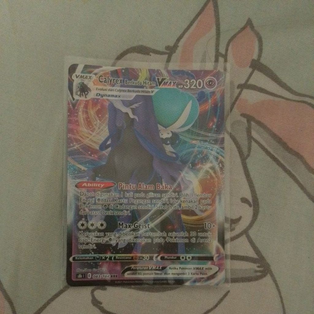 Calyrex berkuda hitam VMAX 083/184 RRR | Kartu Pokemon