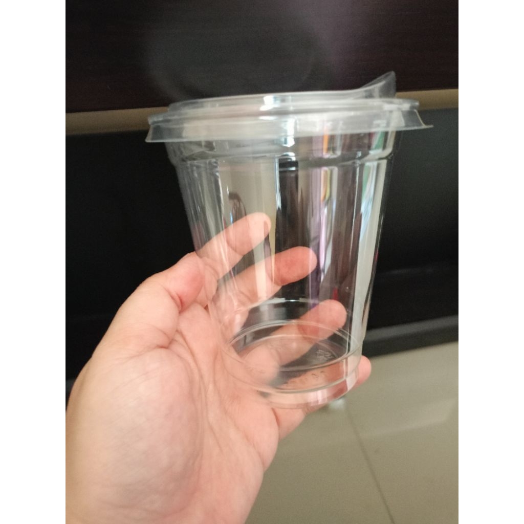 Gelas PET + lid starindo 12oz datar