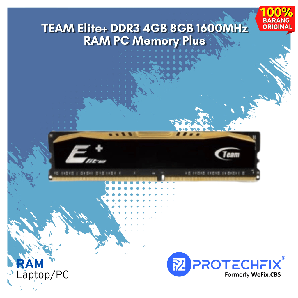 TEAM Elite+ DDR3 4GB 8GB 1600MHz RAM PC Memory Plus