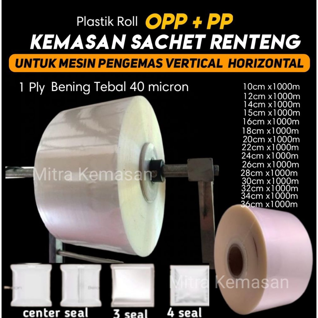 Plastik Roll OPP PP Bening Polos | Plastik Kemasan Sachet Bag Renteng Renceng | Plastik Bungkus Snac