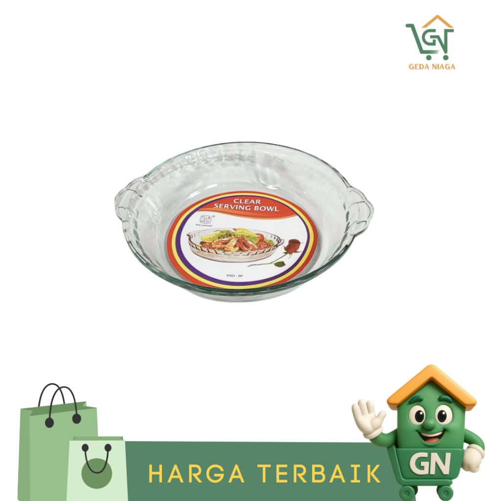 PIRING SAJI KACA CLEAR SERVING BOWL | MANGKOK SAJI KACA | PIRING SALAD